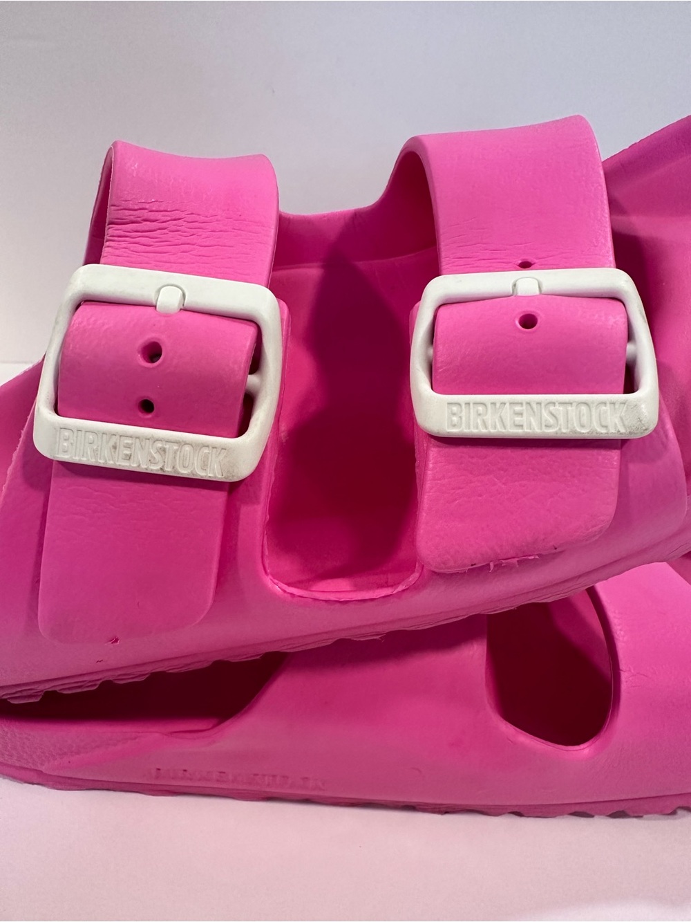 Birkenstock Arizona EVA Hot Pink Double Buckle Sandals Women's Size 39 EU 8 US - Picture 4 of 10